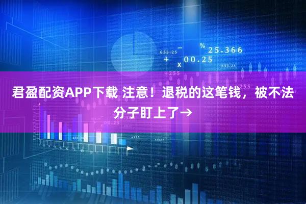 君盈配资APP下载 注意！退税的这笔钱，被不法分子盯上了→